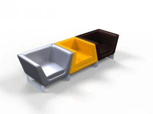 한 자리에 의자 3개 3D 모델