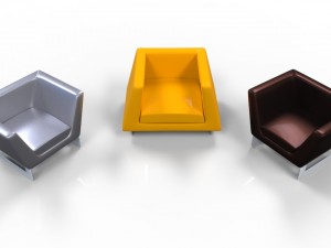 3 chair in one seat 3Dモデル