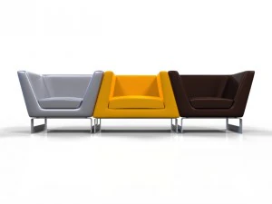 3 chair in one seat 3D Model