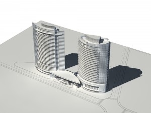 city - high-rise office 1 Modello 3D