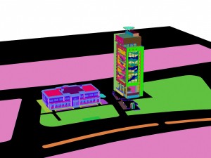 city - high-rise office 4 Model 3D
