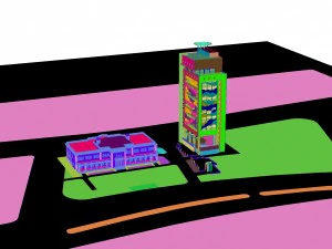 city - high-rise office 4 3D Model