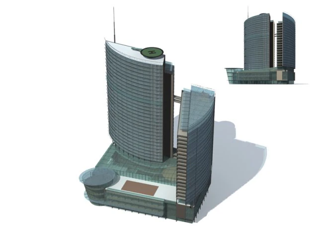 city - high-rise office 6 3D Model .c4d .max .obj .3ds .fbx .stl .blend 
