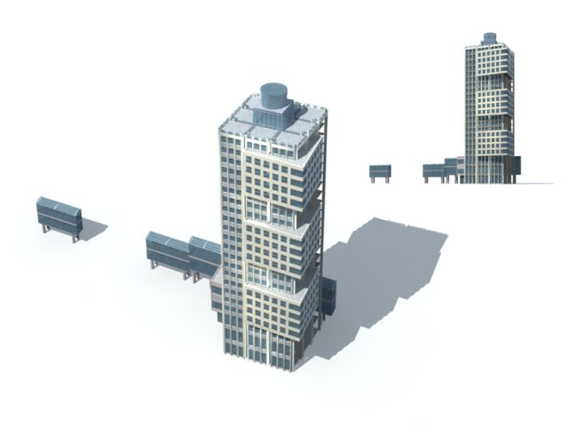 city - high-rise office 24 3D मॉडल .c4d .max .obj .3ds .fbx .stl .blend 