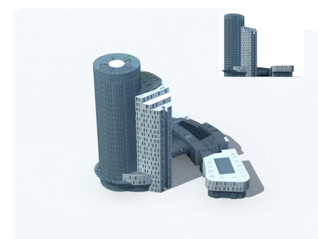 city - high-rise office 26 3D Model .c4d .max .obj .3ds .fbx .stl .blend 