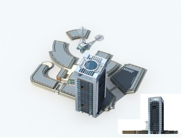 city - high-rise office 33 3D Model .c4d .max .obj .3ds .fbx .stl .blend 