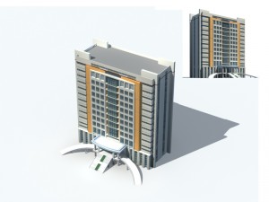 city - high-rise office 34 Modelo 3D