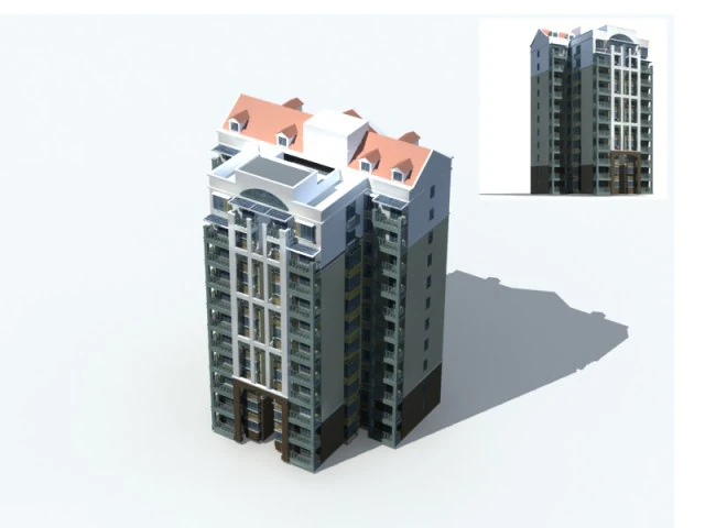 city - high-rise office 37 3D Model .c4d .max .obj .3ds .fbx .stl .blend 