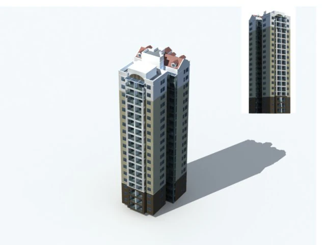 city - high-rise office 38 3D Model .c4d .max .obj .3ds .fbx .stl .blend 