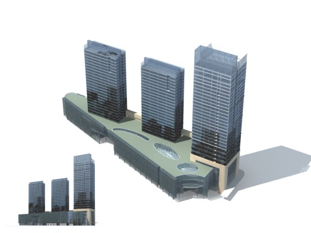 city - high-rise office 49 3D Модель .c4d .max .obj .3ds .fbx .stl .blend 