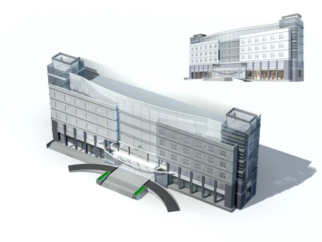 city - high-rise office 57 3D Model .c4d .max .obj .3ds .fbx .stl .blend 
