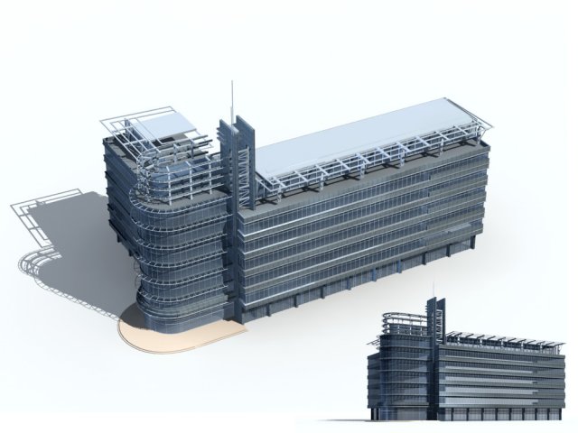 city - high-rise office 60 3D Модель .c4d .max .obj .3ds .fbx .stl .blend
