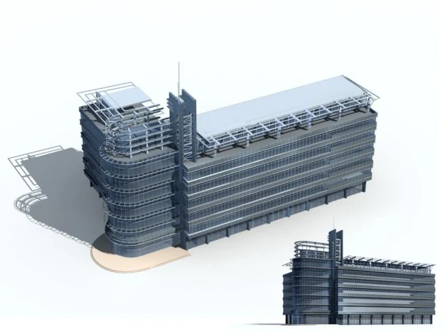 city - high-rise office 60 3D Model .c4d .max .obj .3ds .fbx .stl .blend 