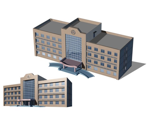 city - high-rise office 72 3D Model .c4d .max .obj .3ds .fbx .stl .blend 