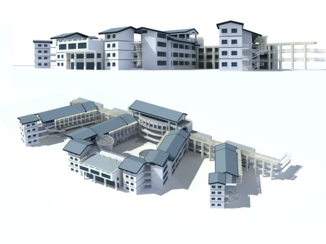 city - high-rise office 85 3D Model .c4d .max .obj .3ds .fbx .stl .blend 