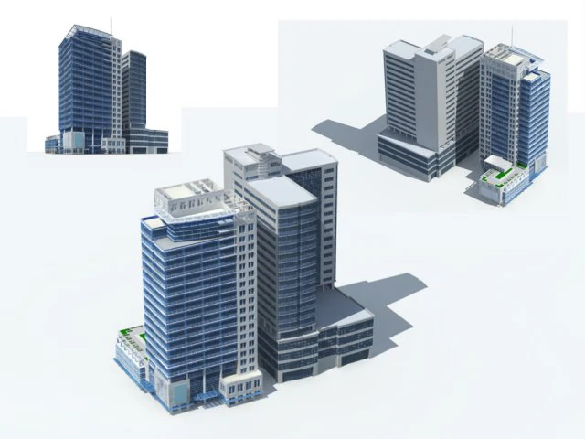 city - high-rise office 87 3D Model .c4d .max .obj .3ds .fbx .stl .blend 