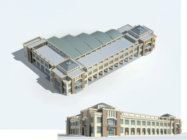 city - high-rise office 96 3D Model .c4d .max .obj .3ds .fbx .stl .blend