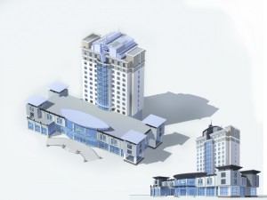 city - high-rise office 100 Modèle 3D
