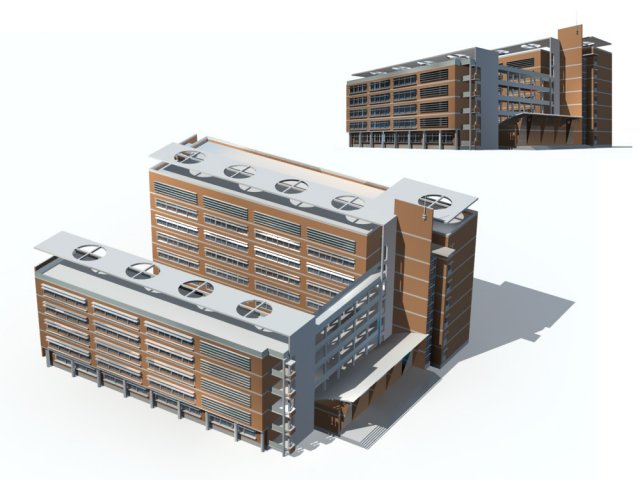 city - high-rise office 110 3D Model .c4d .max .obj .3ds .fbx .stl .blend 
