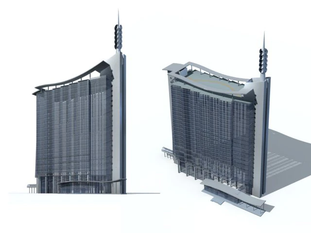 city - high-rise office 115 3D Model .c4d .max .obj .3ds .fbx .stl .blend 
