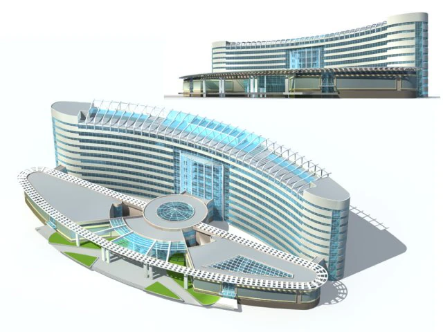 city - high - level office 119 3D Model .c4d .max .obj .3ds .fbx .stl .blend