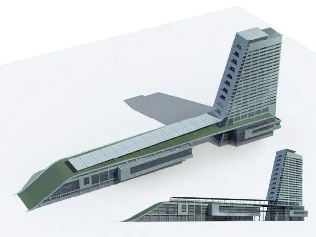city - high-rise office 133 3D Model .c4d .max .obj .3ds .fbx .stl .blend 