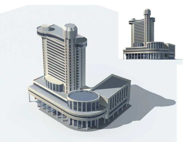 city - high-rise office 139 3D Model .c4d .max .obj .3ds .fbx .stl .blend 