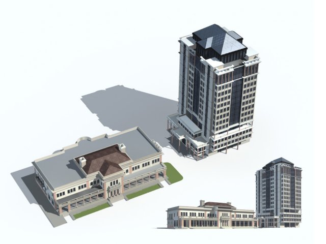 city - high-rise office 154 3D 模型 .c4d .max .obj .3ds .fbx .stl .blend 
