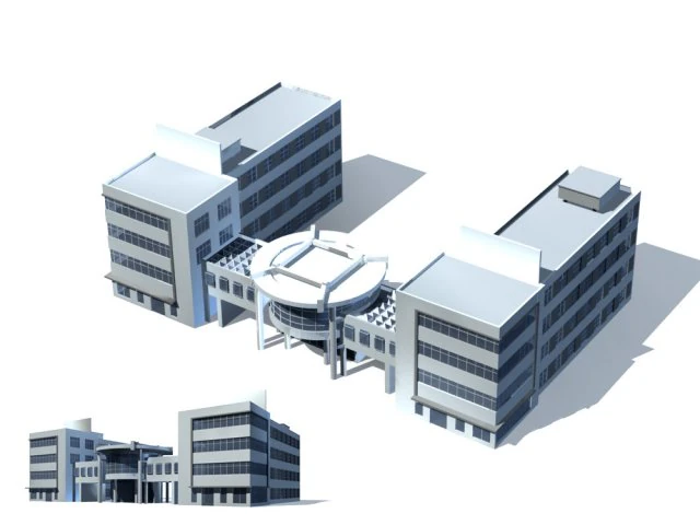 city - high-rise office 158 3D Model .c4d .max .obj .3ds .fbx .stl .blend 