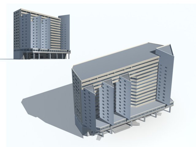 city - high-rise office 164 Modèle 3D .c4d .max .obj .3ds .fbx .stl .blend 
