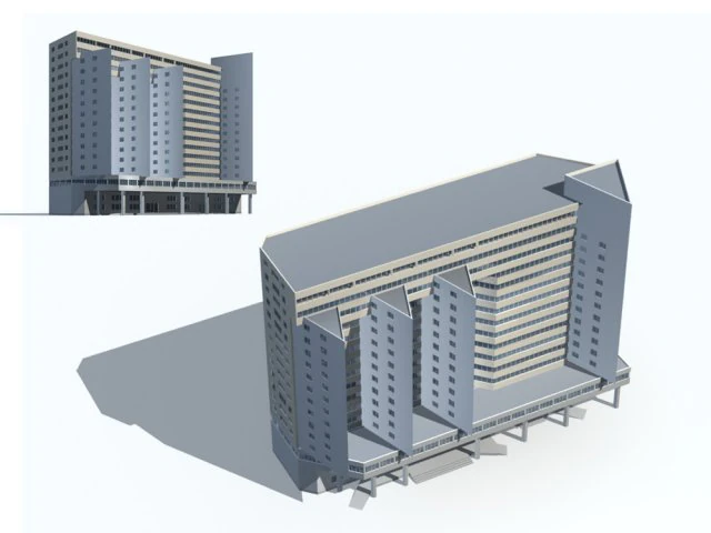 city - high-rise office 164 3D Model .c4d .max .obj .3ds .fbx .stl .blend