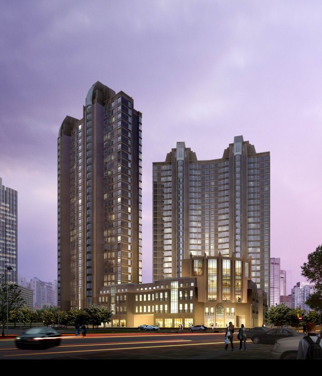 city architecture - high-rise residential building 9 3Dモデル .c4d .max .obj .3ds .fbx .stl .blend 