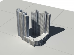 city architecture - high-rise residential building 9 3Dモデル