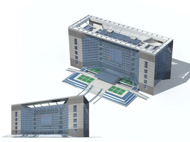 city - high-rise office 183 3D Model .c4d .max .obj .3ds .fbx .stl .blend 