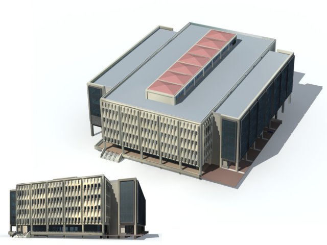 city - high-rise office 185 3D Model .c4d .max .obj .3ds .fbx .stl .blend 