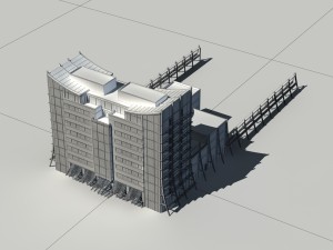 city - high-rise office 187 Modello 3D