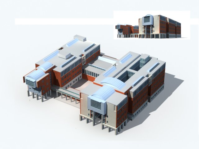 city - high-rise office 253 3D Model .c4d .max .obj .3ds .fbx .stl .blend 