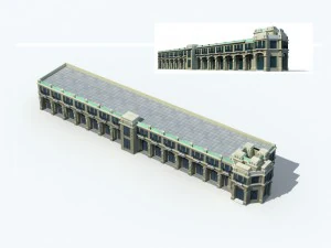 citt&agrave; - ufficio a molti piani 254 Modello 3D