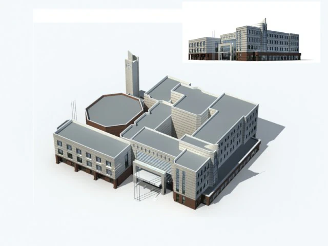 city - high-rise office 269 3D Model .c4d .max .obj .3ds .fbx .stl .blend 