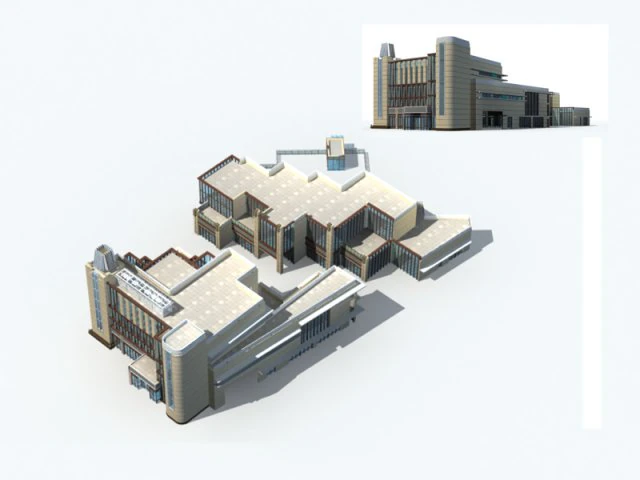 city - high-rise office 291 3D Model .c4d .max .obj .3ds .fbx .stl .blend 