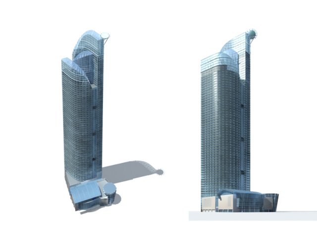 city - high-rise office 301 Model 3D .c4d .max .obj .3ds .fbx .stl .blend 