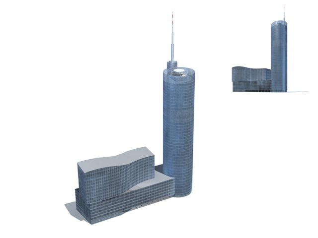 city - high-rise office 303 Modelo 3D .c4d .max .obj .3ds .fbx .stl .blend 