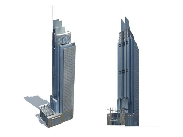 city - high-rise office 309 3D Model .c4d .max .obj .3ds .fbx .stl .blend 