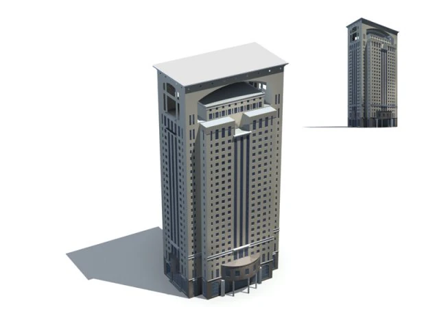 city - high-rise office 312 3D Model .c4d .max .obj .3ds .fbx .stl .blend 