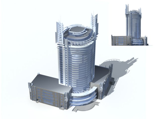 city - high-rise office 313 3Dモデル .c4d .max .obj .3ds .fbx .stl .blend 
