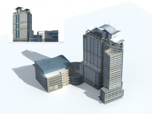 city - high-rise office 323 3D-Modell