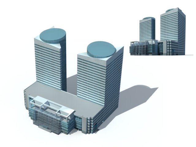 city - high-rise office 324 3D 모델 .c4d .max .obj .3ds .fbx .stl .blend 