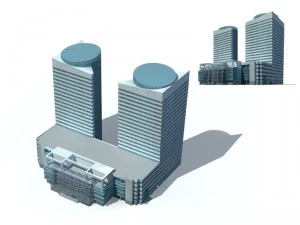 şehir - y&uuml;ksek katlı ofis 324 3D Model