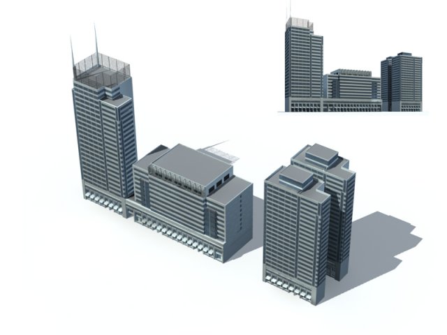 city - high-rise office 327 Modello 3D .c4d .max .obj .3ds .fbx .stl .blend 