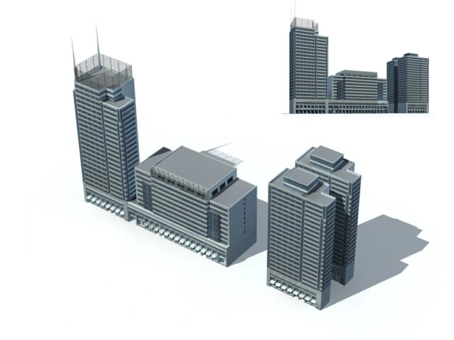 city - high-rise office 327 3D Model .c4d .max .obj .3ds .fbx .stl .blend 